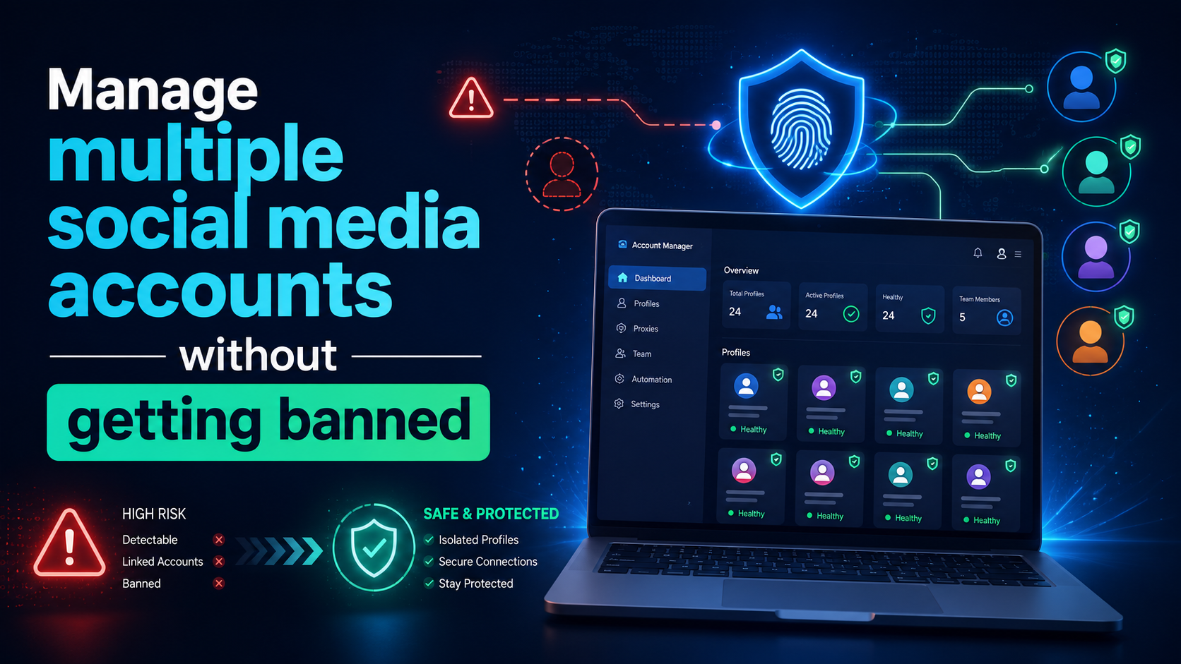 Manage multiple social media accounts without getting banned